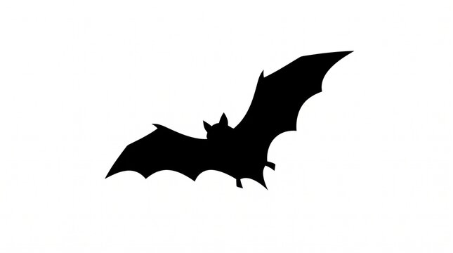 Bat silhouette design as halloween illustration in black, scary vector with transparent background, dark illustration for halloween