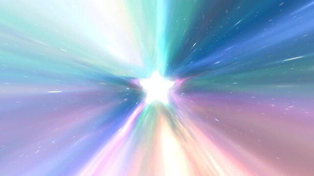Light Speed Travel In Star Shaped Wormhole Hyperspace Vortex Tunnel - 4K Seamless VJ Loop Motion Background Animation