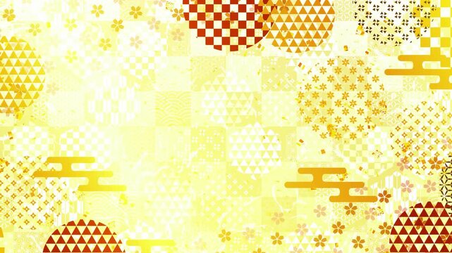 Traditional Japanese Patterns with Gold Motifs 4K
