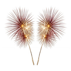 Fototapeta premium Two stylized dandelion seeds floating in air