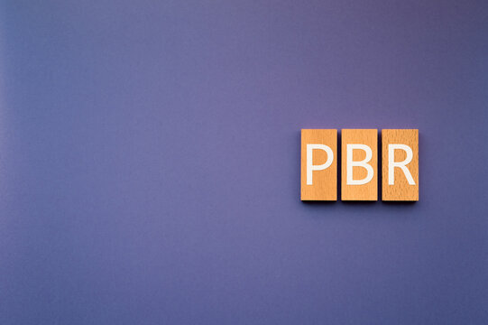 PBR acronym on textured wood blocks symbolizing Price-to-Book valuation metric &mdash; ideal for equity analysis and finance blog posts