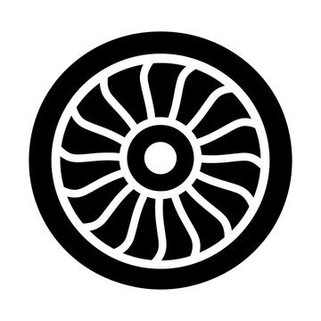 jet engine turbine glyph icon