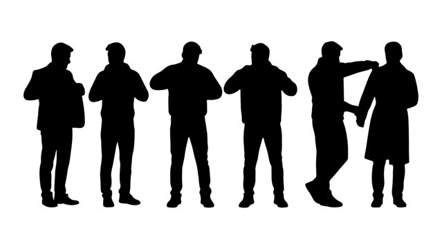 Group of Businesspeople in Silhouette Engaged in Discussion.