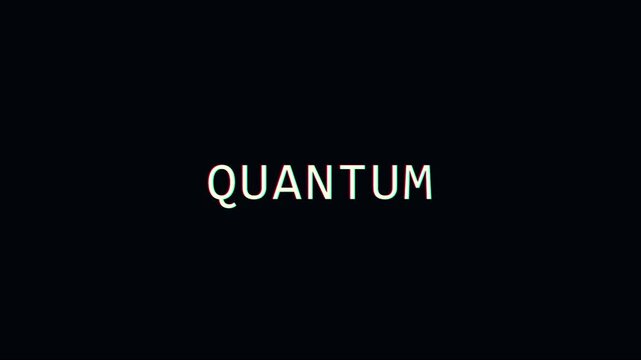 Quantum glitch text effect animation with digital distortion and chromatic aberration 4k