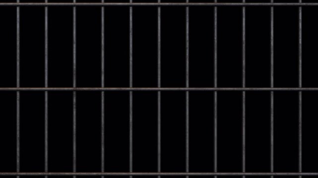 Iron Prison Bars Closing and Opening Transition Alpha Channel Loop 4K