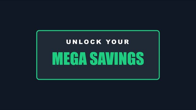 Unlock your potential minimalist motion text animation with green border frame for business presentations and digital marketing 4k