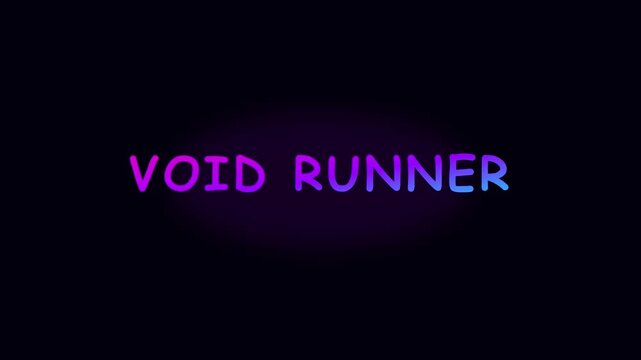 Void runner neon typography title animation for cyberpunk gaming and sci-fi motion 4k
