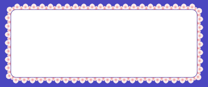 Maroon floral crochet borders form scarlet circle, rectangle, vertical strip plus horizontal banner frames beside collection title on clean ground as antique trim set for invitation labels or menus.