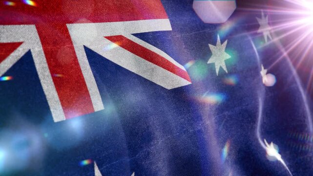 Realistic New Zealand Flag Macro Shot 
