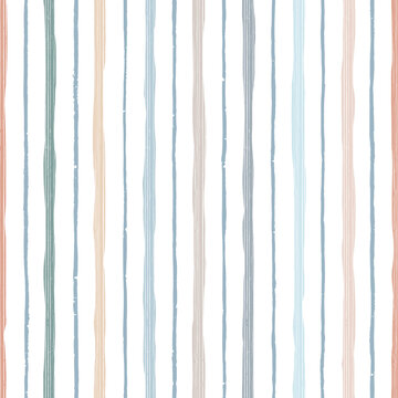 Colorful vertical grunge stripes, seamless pattern, vector print