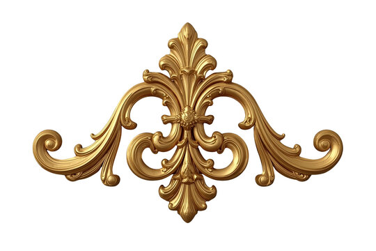 Ornate golden baroque flourish with symmetrical scroll decoration