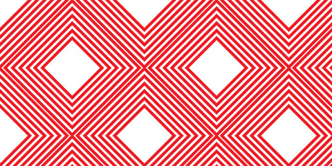 Fototapeta premium seamless red stripe square grid diagonal metallic line structure pattern. overlap stripes wall and decoration maze textile paper triangle background.