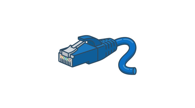 Blue RJ45 ethernet network cable connector.