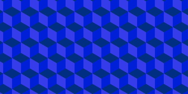 Abstract square dark blue cubic shape wall decoration backdrop texture. cube geometric wall and floor vector diamond hexagon triangle wallpaper background.