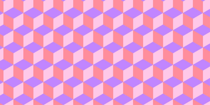 Abstract square pink wall paper grid tiles cubic. shape triangle wall decoration texture. cube geometric rectangle wall and floor vector diamond hexagon triangle wallpaper background.