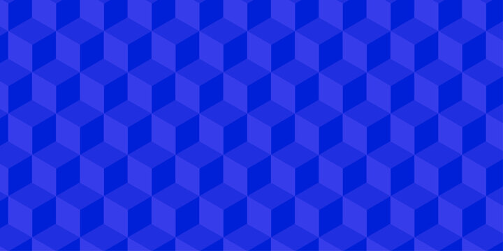 Abstract square dark blue cubic shape wall decoration backdrop texture. cube geometric wall and floor vector diamond hexagon triangle wallpaper background.