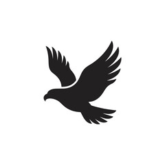 Fototapeta premium Minimalist Black Flying Eagle Silhouette Icon