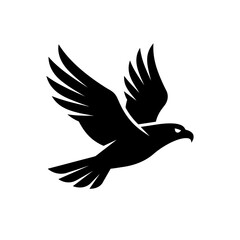 Obraz premium Minimalist Black Flying Eagle Silhouette Icon