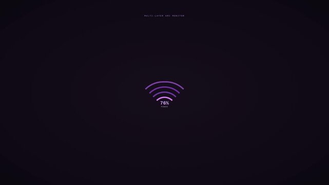 Motion of WiFi Signal Icon in Dark Background for Technology and Connectivity Concept.