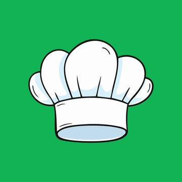 White chef hat vector illustration isolated on white background