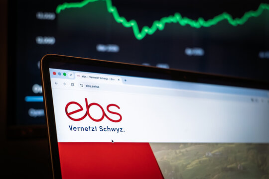 ZURICH, SWITZERLAND, JULY 30, 2026: Logo of ebs on their website. Elektrizitatswerk des Bezirks Schwyz is a Swiss regional utility from Innerschwyz region, Canton of Schwyz.