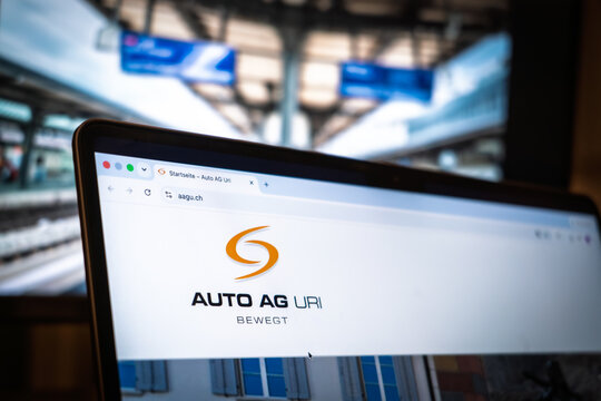 BERN, SWITZERLAND - JULY 30, 2026: Logo of Auto AG Uri on their website. AAGU is a Swiss regional bus operator from canton Uri.