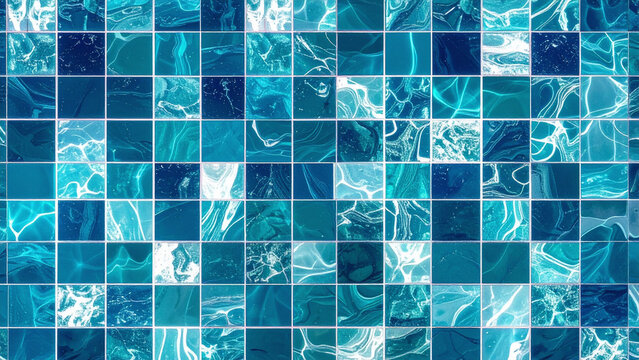 Turquoise mosaic tile background texture for design use