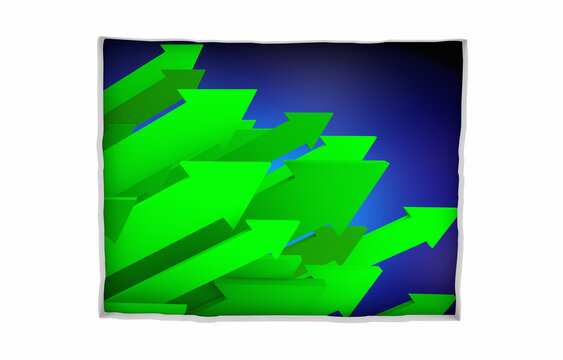 Wyoming WY State Map Arrows Increase Up On the Rise Growth Data 3d Illustration