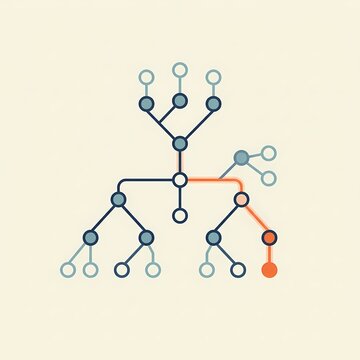 artificial intelligence decision making tree and algorithm flowchart digital illustration - ai generated