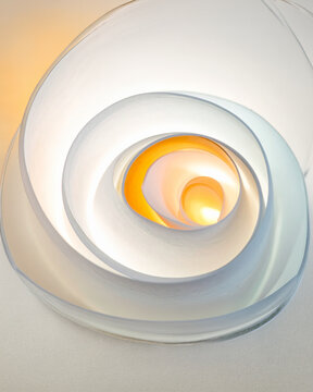 Paper roll spiral tunnel vortex center light illumination business strategy concept data flow network technology communication core structure graphics template background.