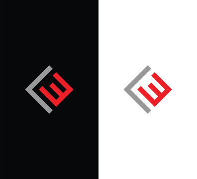 Abstract geometric letter le logo icon with square frame abstract geometric