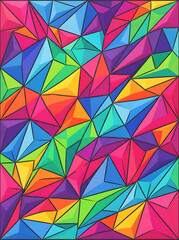 Obraz premium Vibrant low poly geometric background featuring colorful crystal triangular patterns for creative designs.