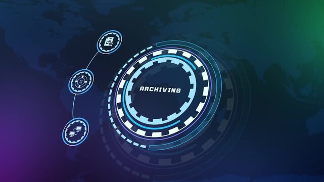 Archiving concept for secure digital records and data preservation.