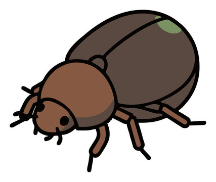 Crawling dung beetle vector illustration isolated on.... Generative AI