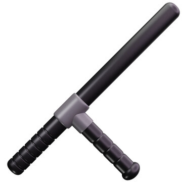 Police Baton Nightstick 3D Illustrations