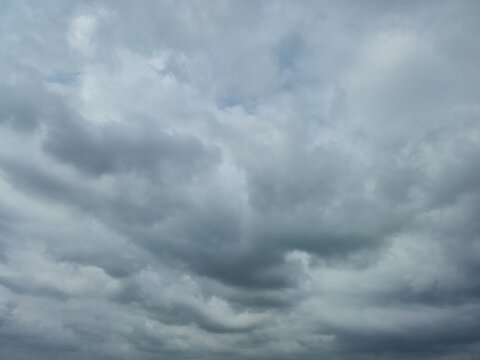 Storm Clouds Overcast Sky with Dramatic Gray Blue Cloudscape and Moody Weather Background