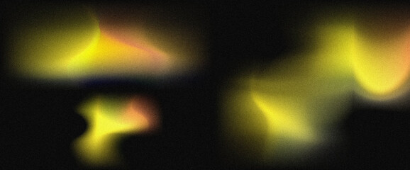 Naklejka premium Glowing warm light with illuminated wavy shapes and grainy noise texture