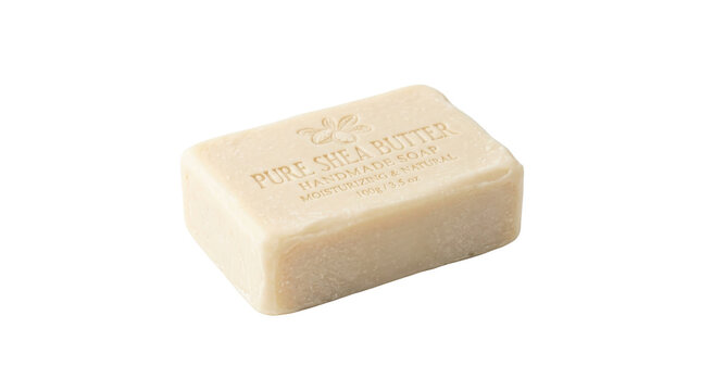 Pure Shea Butter Handmade Moisturizing Natural Soap Bar 100g PNG Isolated on transparent background