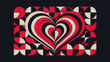 Obraz premium heart shape, geometric pattern, valentine's day background