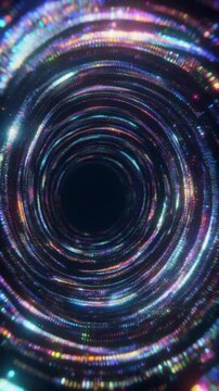 Colorful Glowing Particle Vortex Loop Generative AI