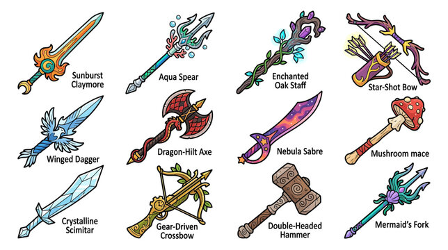 Fantasy Weapons Collection Isolated