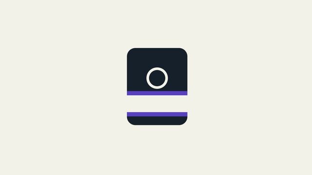 Tap Hotspot Ink Plate Splits Into Two Slabs Revealing Violet Cut Face Aperture, Cursor Press Over Off White Flat Background, 4K UHD Luma Key Multiply Blend Overlay