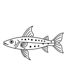 Fototapeta premium Line art of a fish with spots