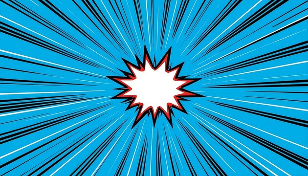 Blank White Comic Book Explosion Burst Background Vector