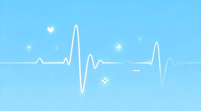 Healthcare Presentation Background with Subtle ECG Lines, Medical Cross and Elegant Light Tones