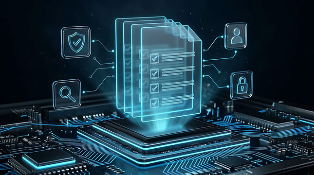Digital document verification and cyber security data processing on microchip