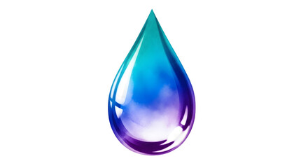 Fototapeta premium Vibrant Gradient Water Drop Graphic Illustration Isolated on a Transparent Background for Modern Digital Design Projects