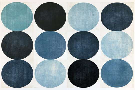 Minimalist Blue Denim And Linen Polka Dot Pattern On White Background
