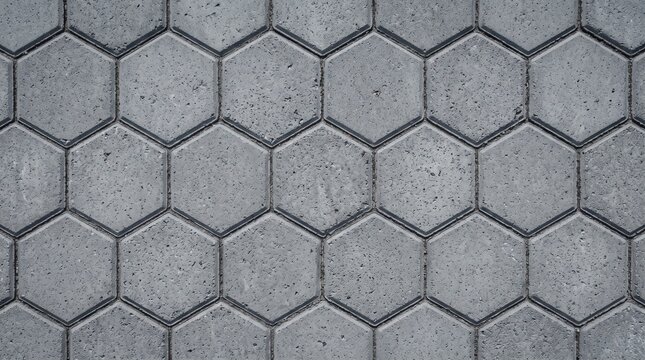 Grey Hexagonal Paving Stones Texture for Architectural and Urban Design Background