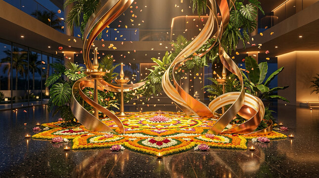 Modern Onam Premium Contemporary 3D Festival Design